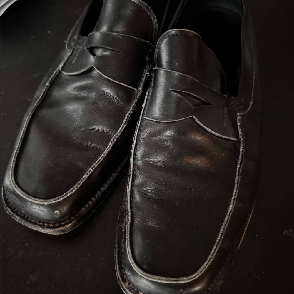 Prada Black Leather men’s shoes  Loafers size 9